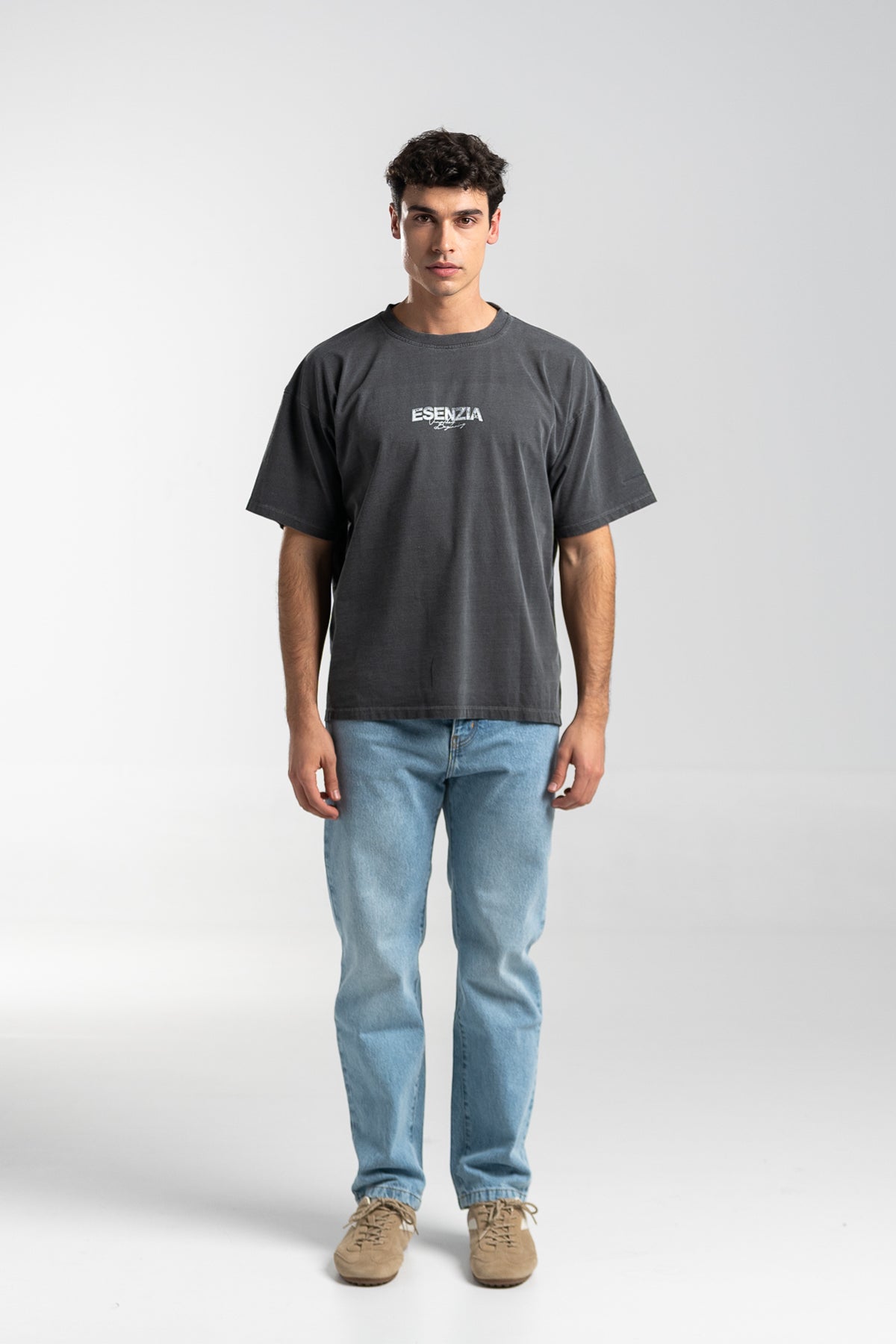 BLACK FABRIC TEE
