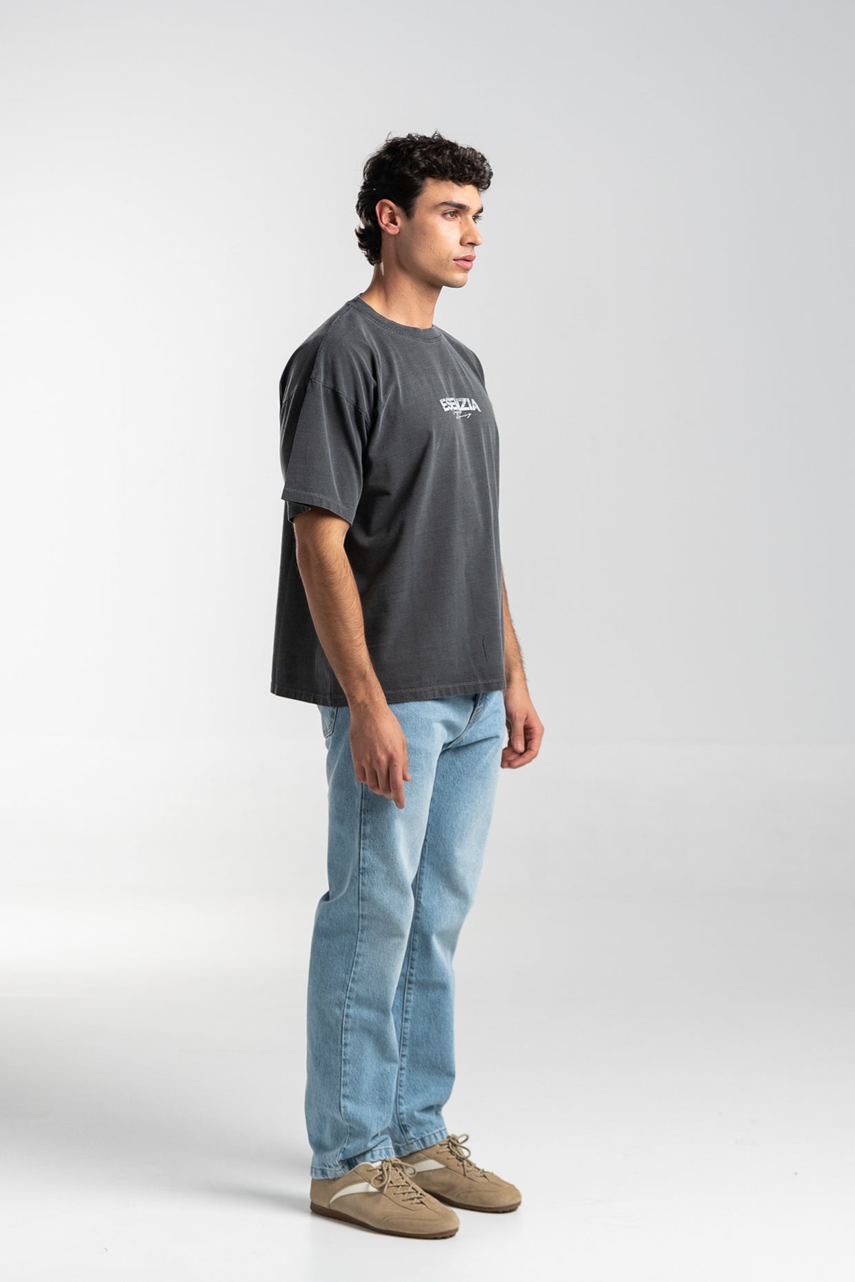 BLACK FABRIC TEE