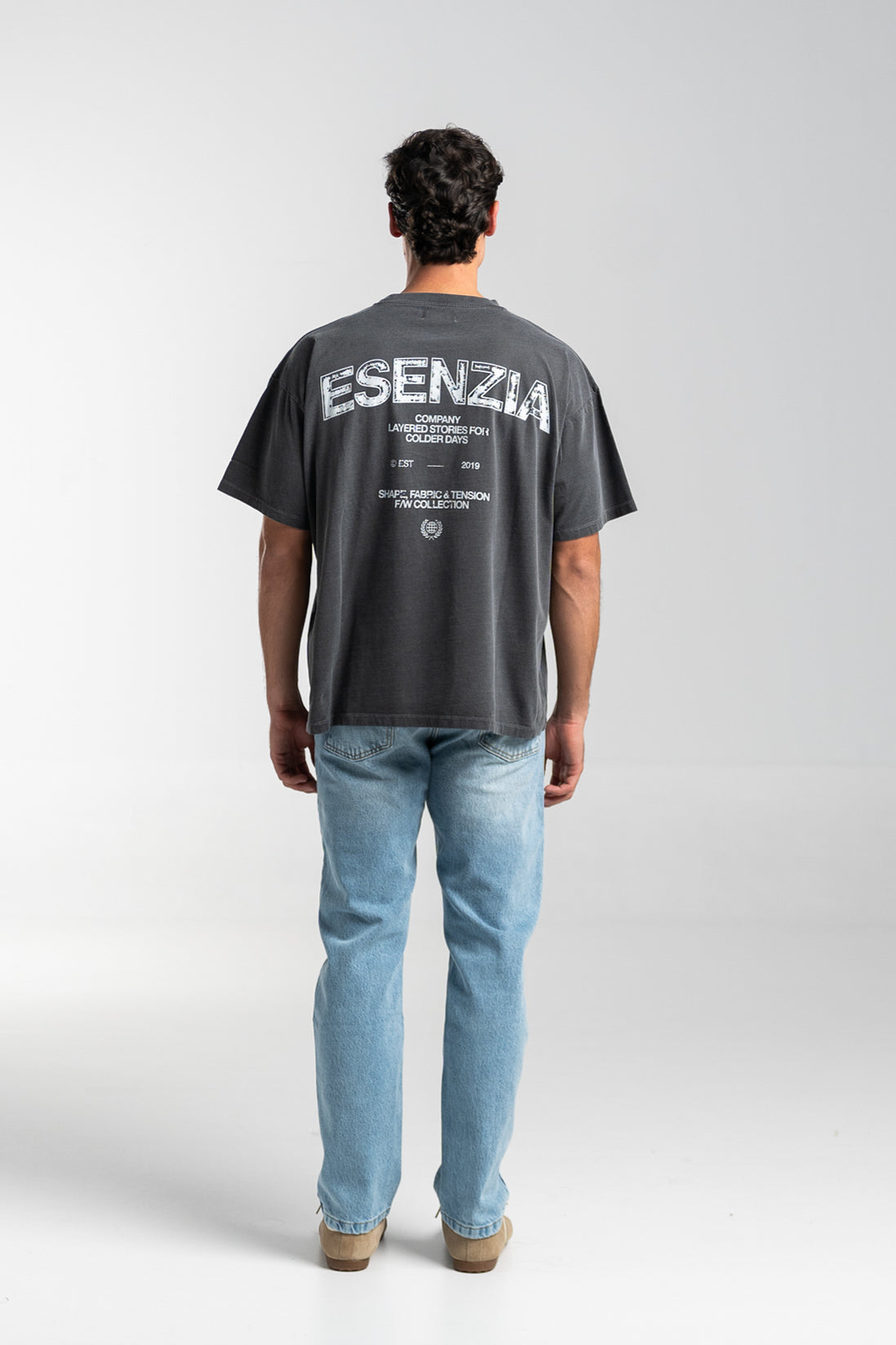BLACK FABRIC TEE