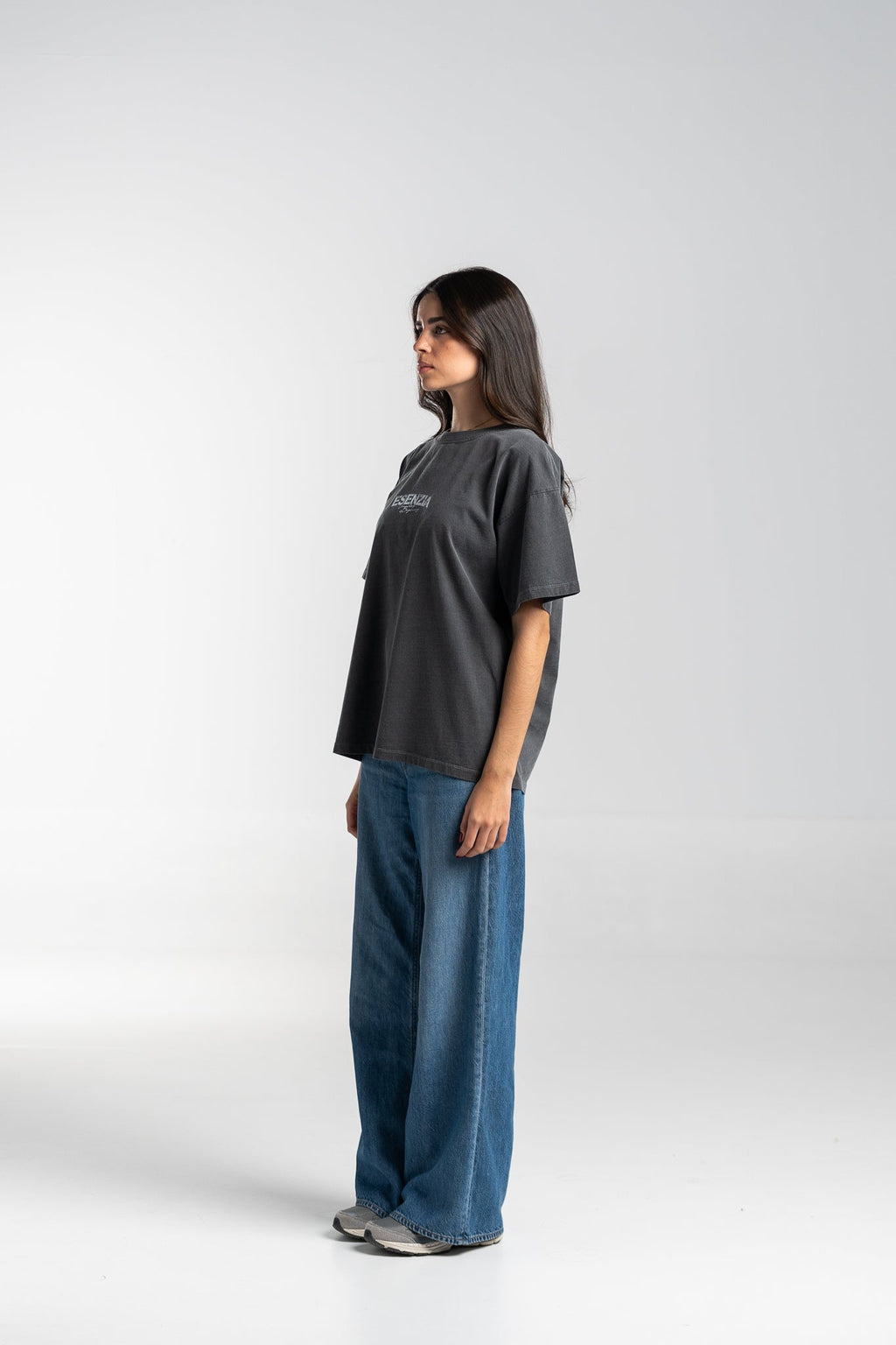 BLACK FABRIC TEE