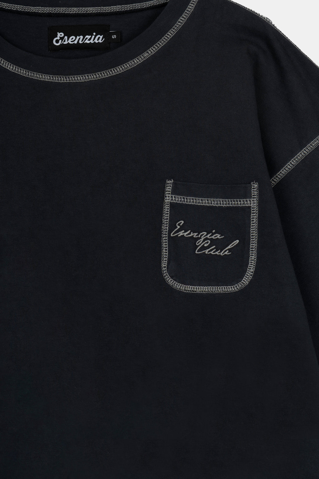 HEAVYWEIGHT GREY STITCH TEE