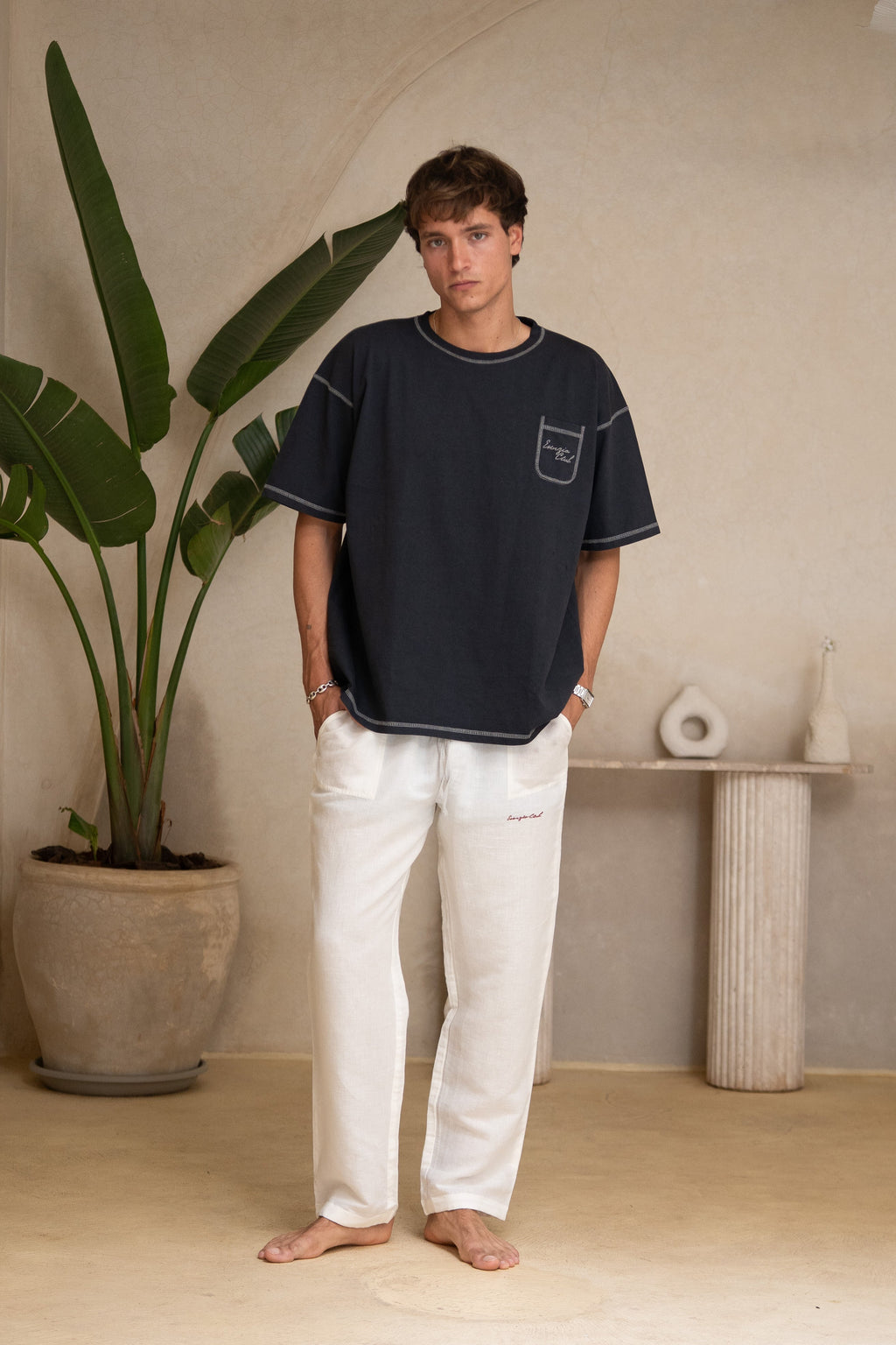 HEAVYWEIGHT GREY STITCH TEE