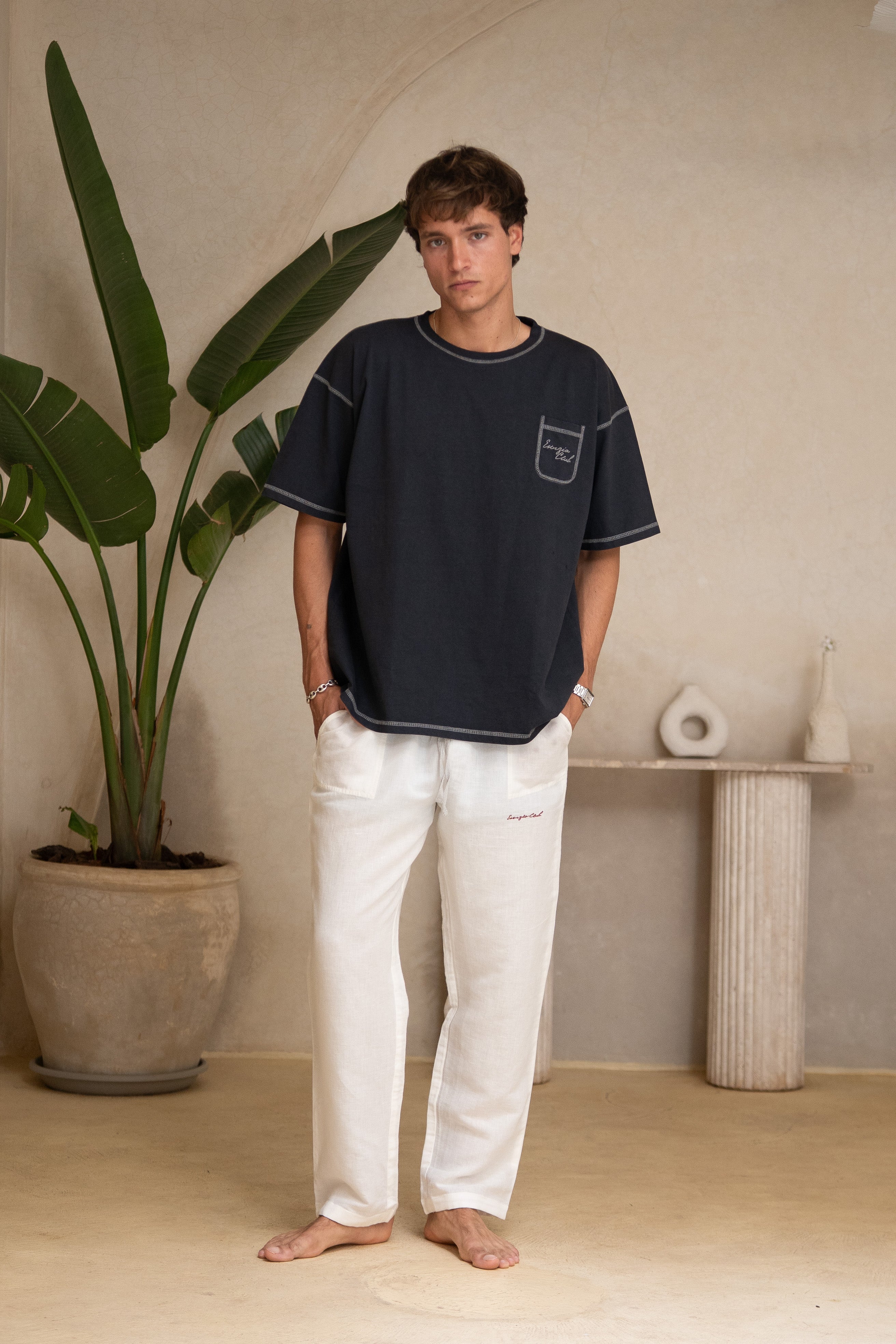HEAVYWEIGHT GREY STITCH TEE